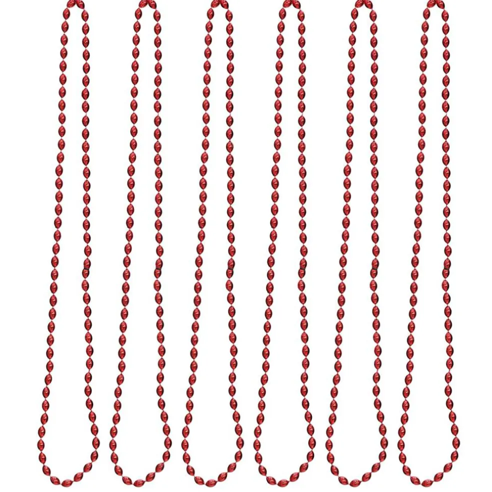 Oval Plastic Party Bead Necklaces, 6ct.