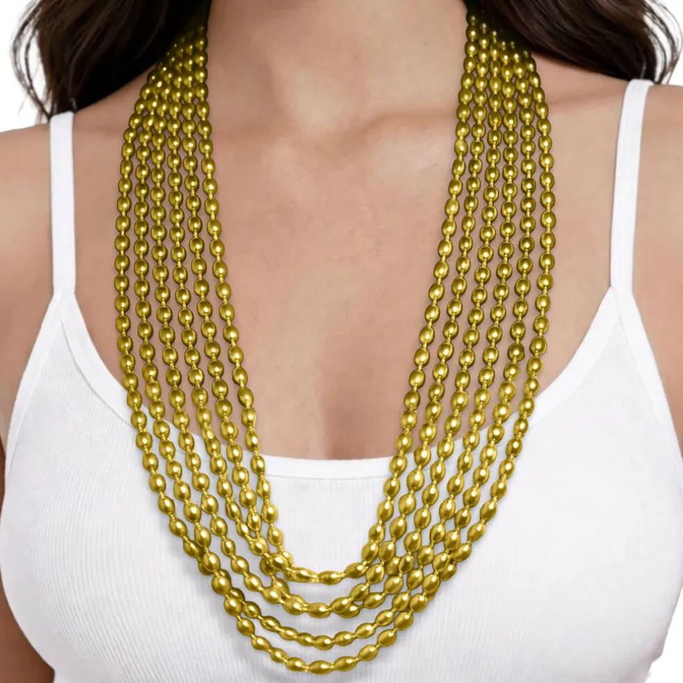 Oval Plastic Party Bead Necklaces, 6ct.