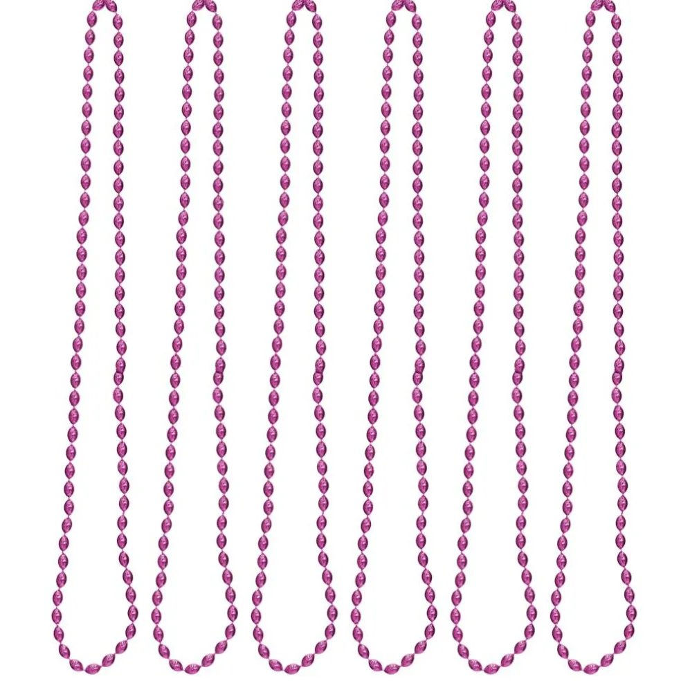 Oval Plastic Party Bead Necklaces, 6ct.