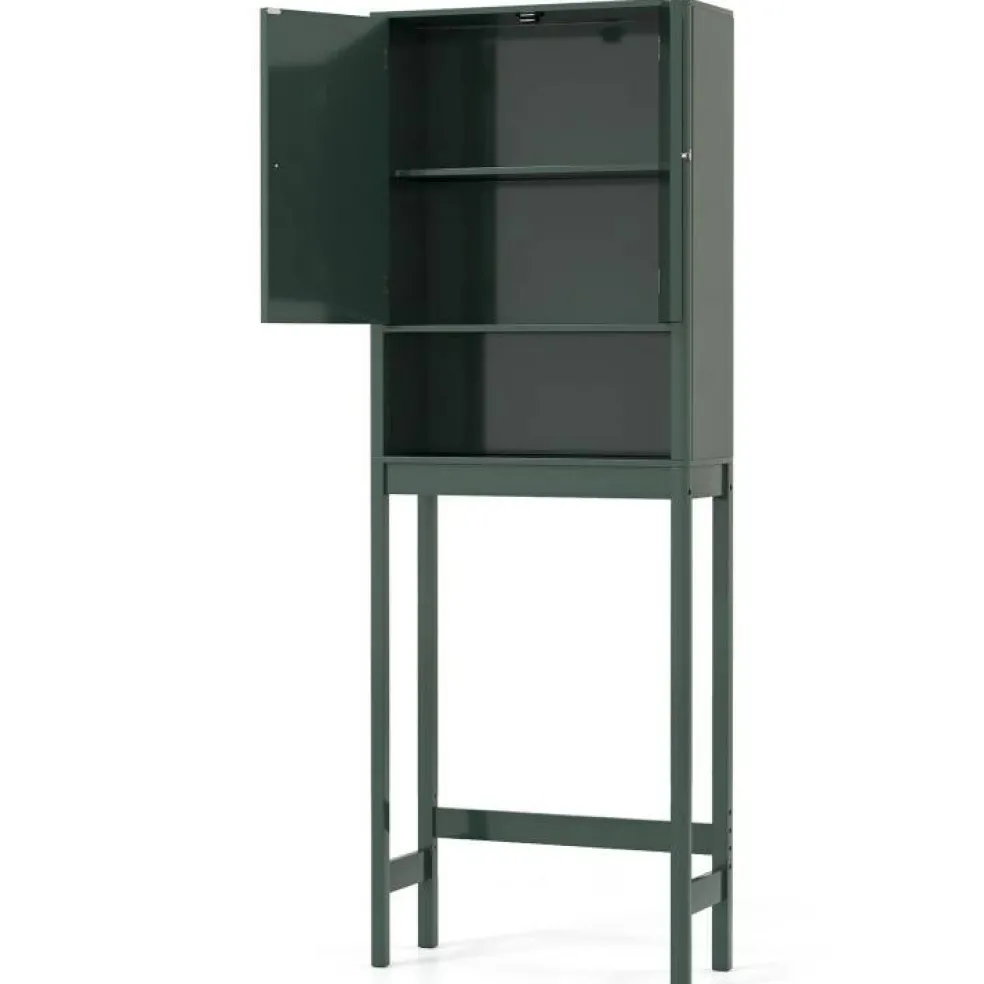 Over the Toilet Storage Cabinet with Fluted Doors and Shelf
