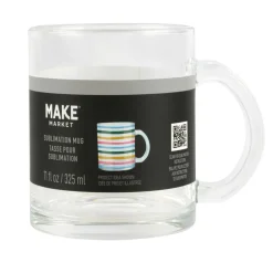 11oz. Clear Glass Sublimation Mug by Make Market®
