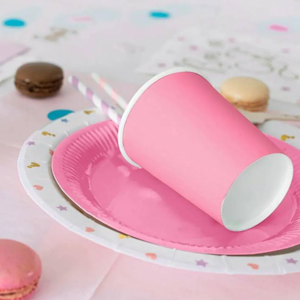 9 oz Disposable Plastic Party Cups, 10 Pack, Multiple Colors