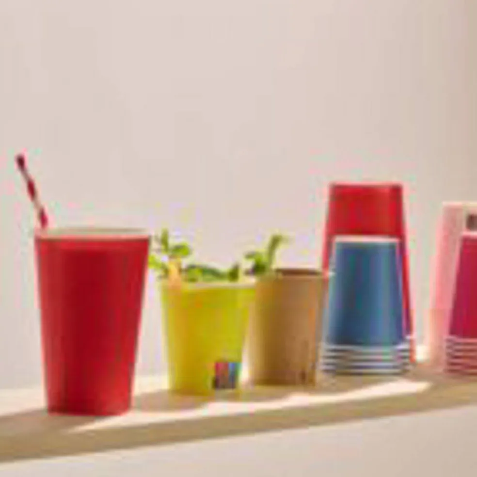 9 oz Disposable Plastic Party Cups, 10 Pack, Multiple Colors