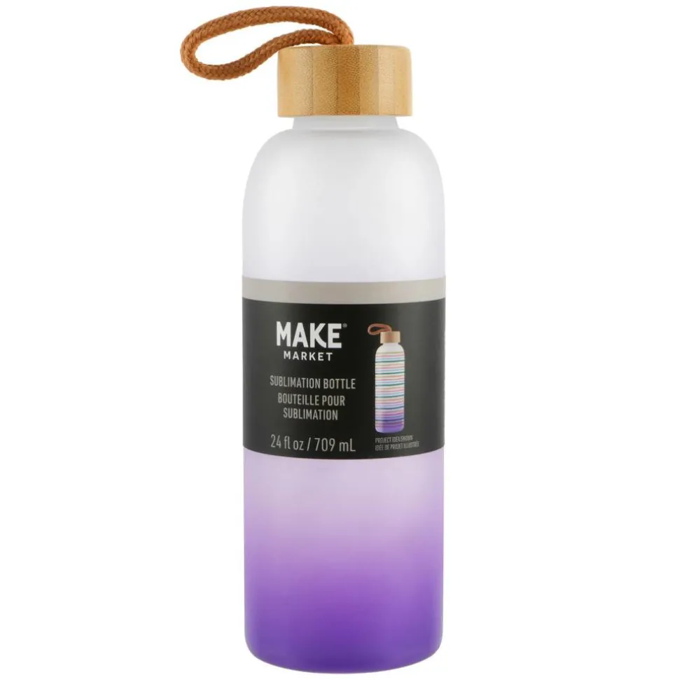 24oz. Frosted Glass Sublimation Bottle by Make Market®