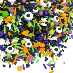 8oz Halloween Edible Sprinkles Mix – Ghost, Pumpkin & Halloween Cake Sprinkles for Cookies, Cupcakes, Cakes, Ice Cream, Caramel Apples, Chocolate Desserts & Holiday Baking Decorations