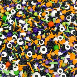 8oz Halloween Edible Sprinkles Mix – Ghost, Pumpkin & Halloween Cake Sprinkles for Cookies, Cupcakes, Cakes, Ice Cream, Caramel Apples, Chocolate Desserts & Holiday Baking Decorations