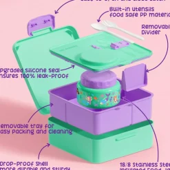 60oz Leakproof Bento Lunch Box for Kids with 8.5oz Thermo Food Jar