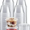 4 oz Plastic Clear Disposable Portion Cups with Lids