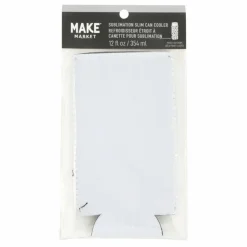 12oz. Slim White Neoprene Sublimation Can Cooler by Make Market®