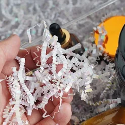 4 Oz Supply Crinkle Cut Paper Shred Filler for Gift Wrapping Basket Filling Birthday Wedding Christmas Thanksgiving Mother's Day (Diamond White)