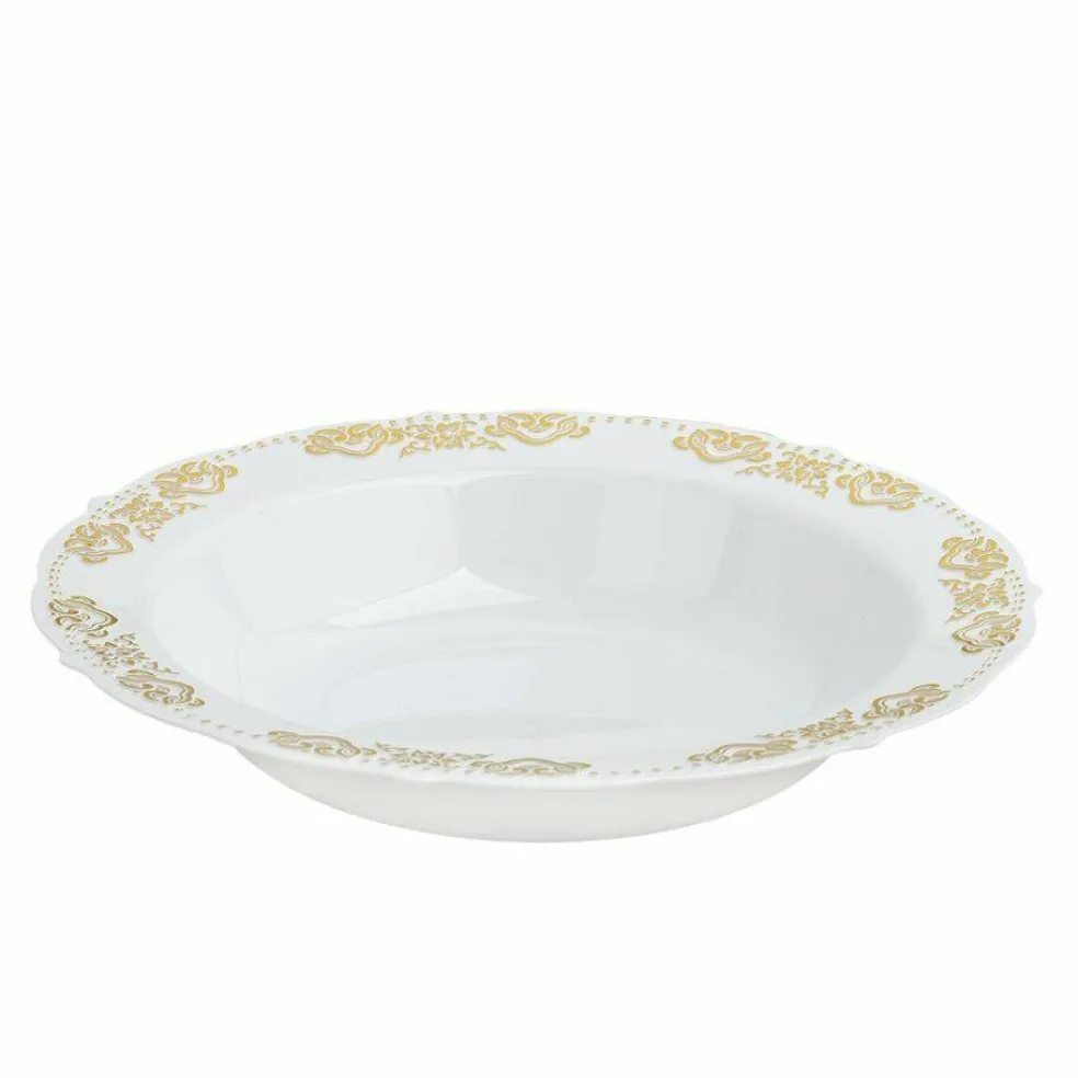 12 oz White Plastic Bowls Trim Wedding Banquets