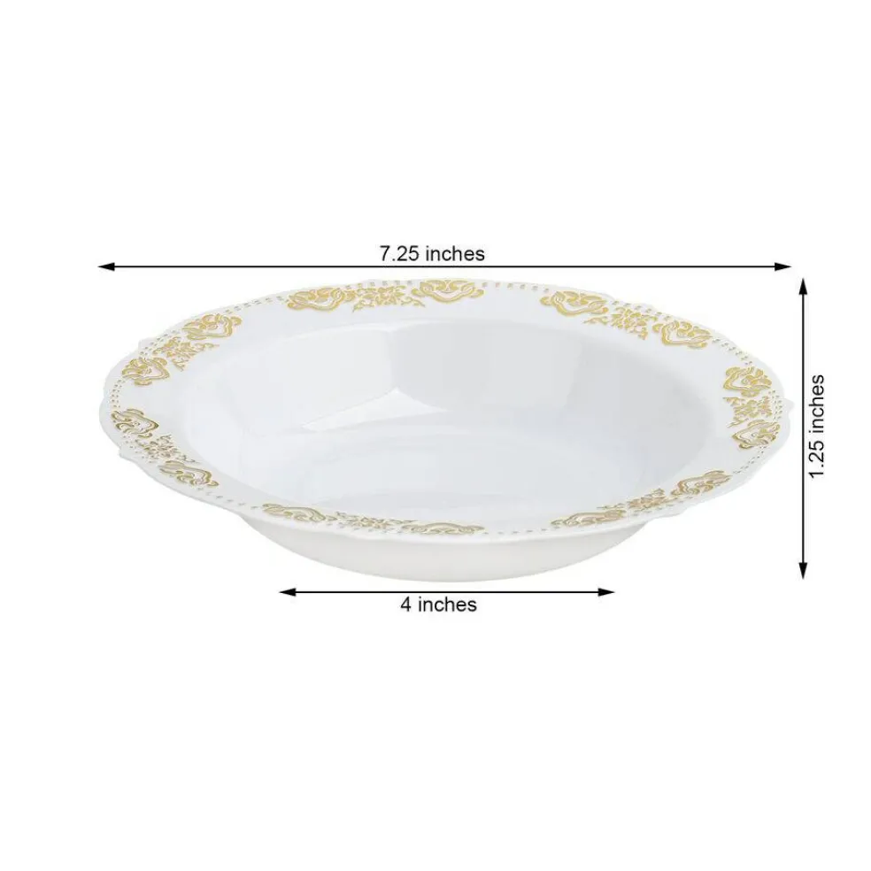 12 oz White Plastic Bowls Trim Wedding Banquets