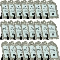 24 Pack: Antique Silver with Jewels 2.5" x 3.5" Mini Frame by Studio Décor®