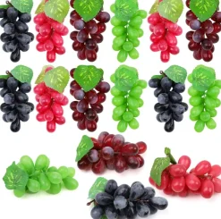 16 Pack Artificial Fake Grapes - Black Purple Red Green