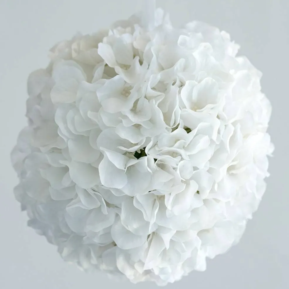 4 Pack 7" Artificial Hydrangea Kissing Flower Balls with Ribbon Handle for Wedding Party Decorations