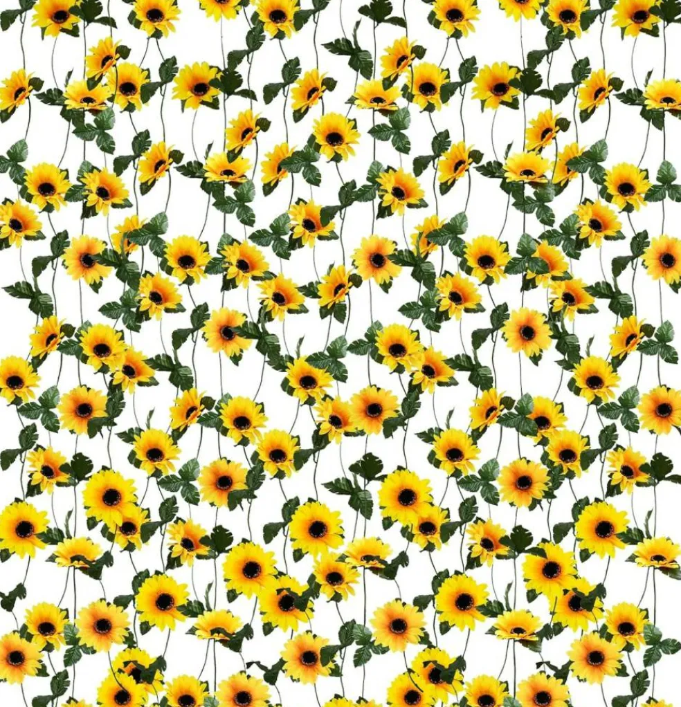 10 Pack Artificial Sunflower Garland, 8.2 Ft Silk Sunflower Vines with Green Leaves, Faux Hanging Flower Garlands for Home, Kitchen, Garden, Wedding Arch, Baby Shower & Party Decorations
