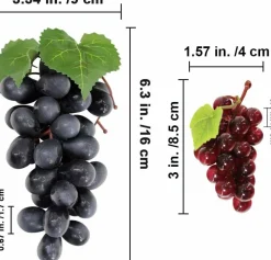 10 Pack Assorted Artificial Grapes Frosted Grape Clusters Decorative Grapes