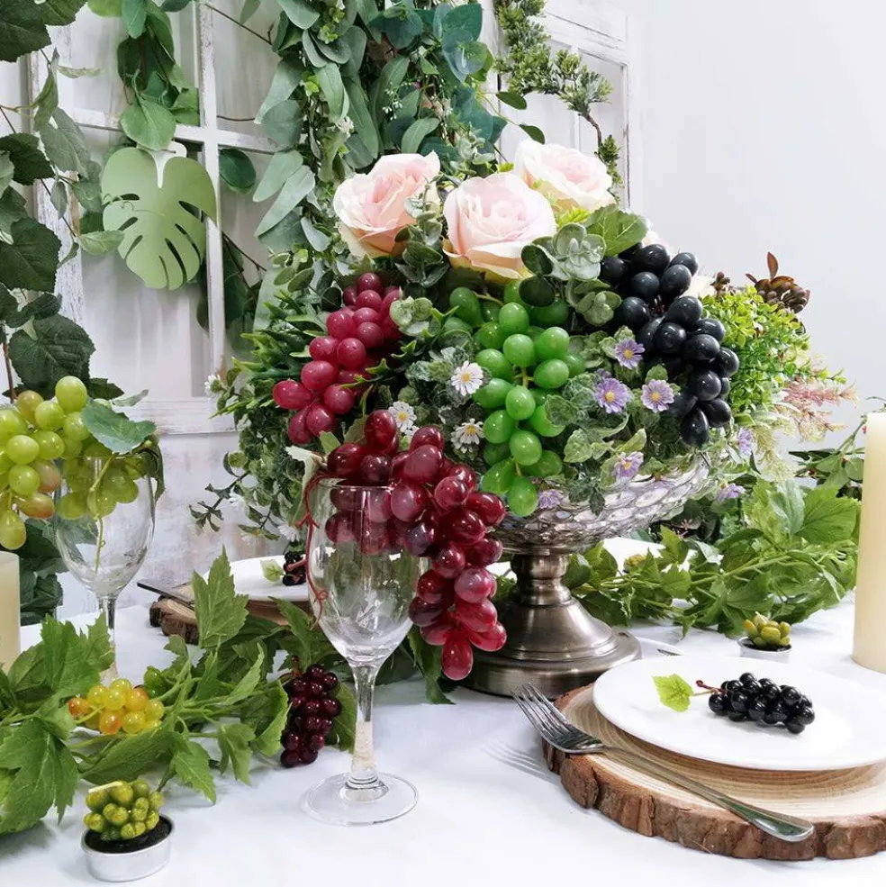 10 Pack Assorted Artificial Grapes Frosted Grape Clusters Decorative Grapes