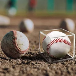 4 Pack Baseball Display Case, UV Protected Acrylic Boxes for Display,Clear Display Case Baseball Cube Memorabilia Showcase Autograph Ball Protector - for Official Size Ball