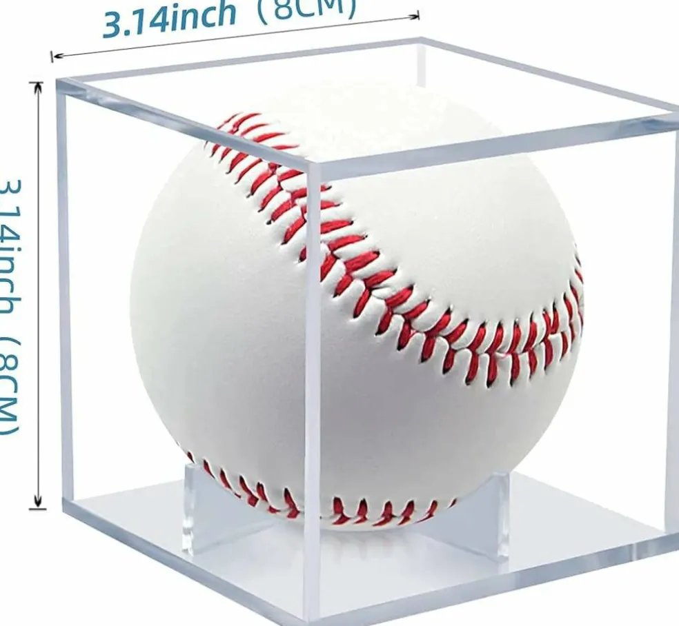 24 Pack Baseball Display Case, UV Protected Acrylic Boxes for Display,Clear Display Case Baseball Cube Memorabilia Showcase Autograph Ball Protector…