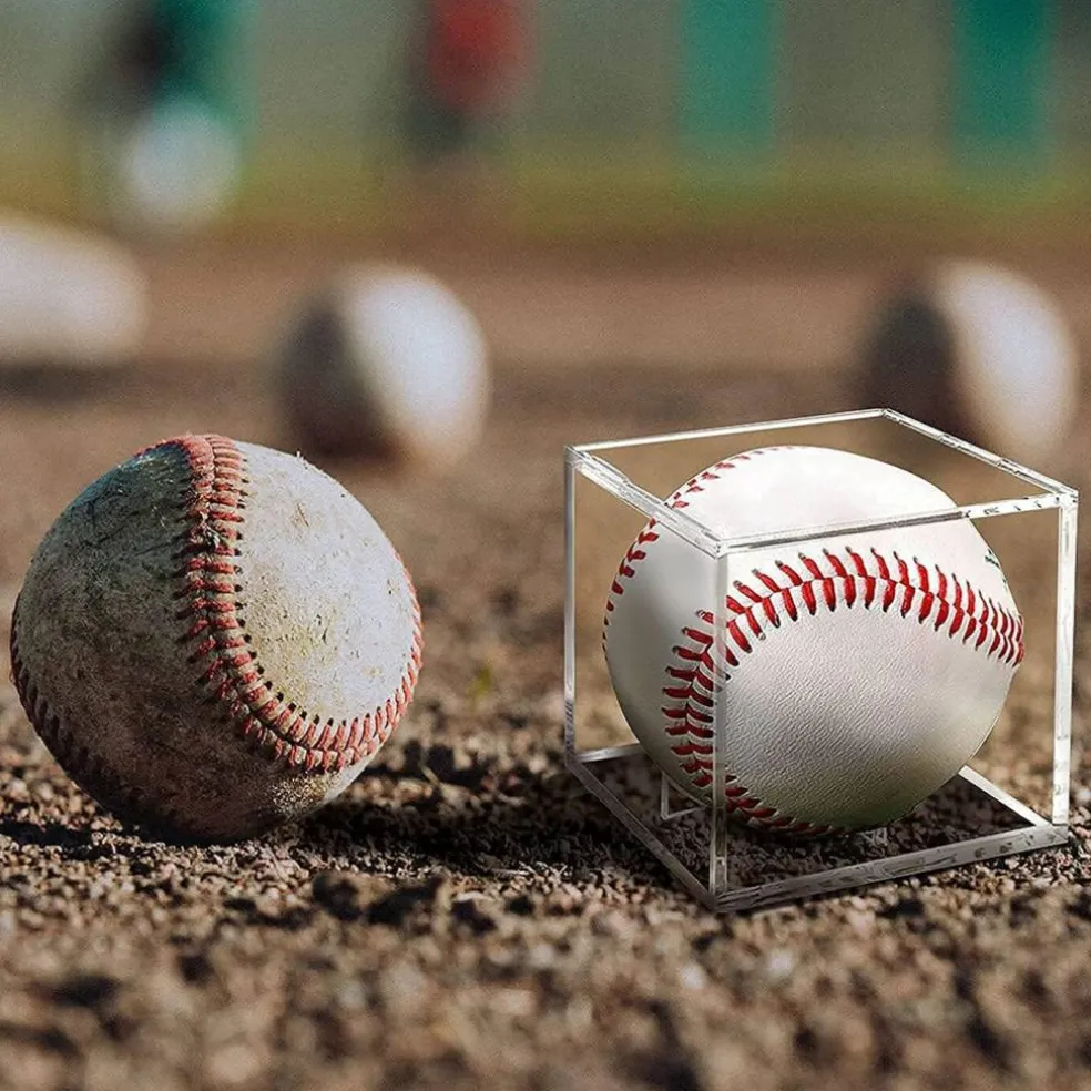 24 Pack Baseball Display Case, UV Protected Acrylic Boxes for Display,Clear Display Case Baseball Cube Memorabilia Showcase Autograph Ball Protector…
