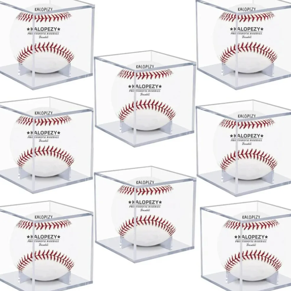 8 Pack Baseball Display Case, UV Protected Acrylic Boxes for Display,Clear Display Case Baseball Cube Memorabilia Showcase Autograph Ball Protector
