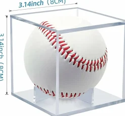 8 Pack Baseball Display Case, UV Protected Acrylic Boxes for Display,Clear Display Case Baseball Cube Memorabilia Showcase Autograph Ball Protector
