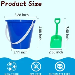 24 Pack Beach Buckets and Shovels Set for Kids, 5.28 Inch Colorful Sand Pails with Sand Shovels, Summer Beach Toys for Sandcastle Building, Party Favors, Sandbox and Outdoor Play