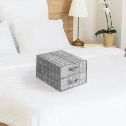 4-Pack Beige Linen Fabric Storage Bins, Foldable Closet Organizer Set