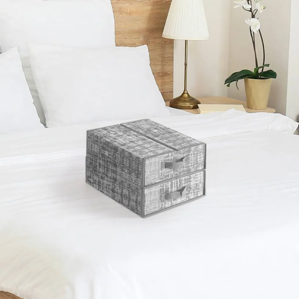 4-Pack Beige Linen Fabric Storage Bins, Foldable Closet Organizer Set