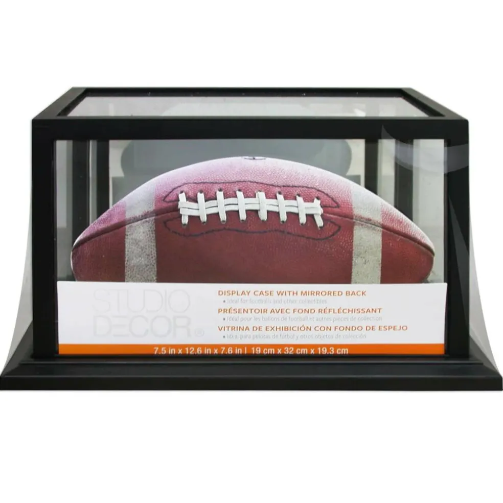 8 Pack: Black Football Display Case With Mirror Back by Studio Décor®