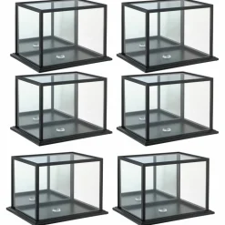 6 Pack: Black Football Helmet Display Case with Mirror Back by Studio Décor®