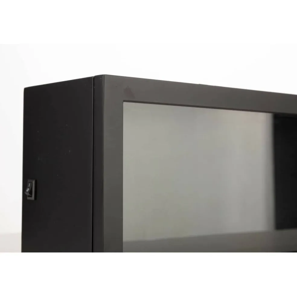 6 Pack: Black Front Loading 28" x 5.8" LED Display Case with Glass Frame by Studio Décor®