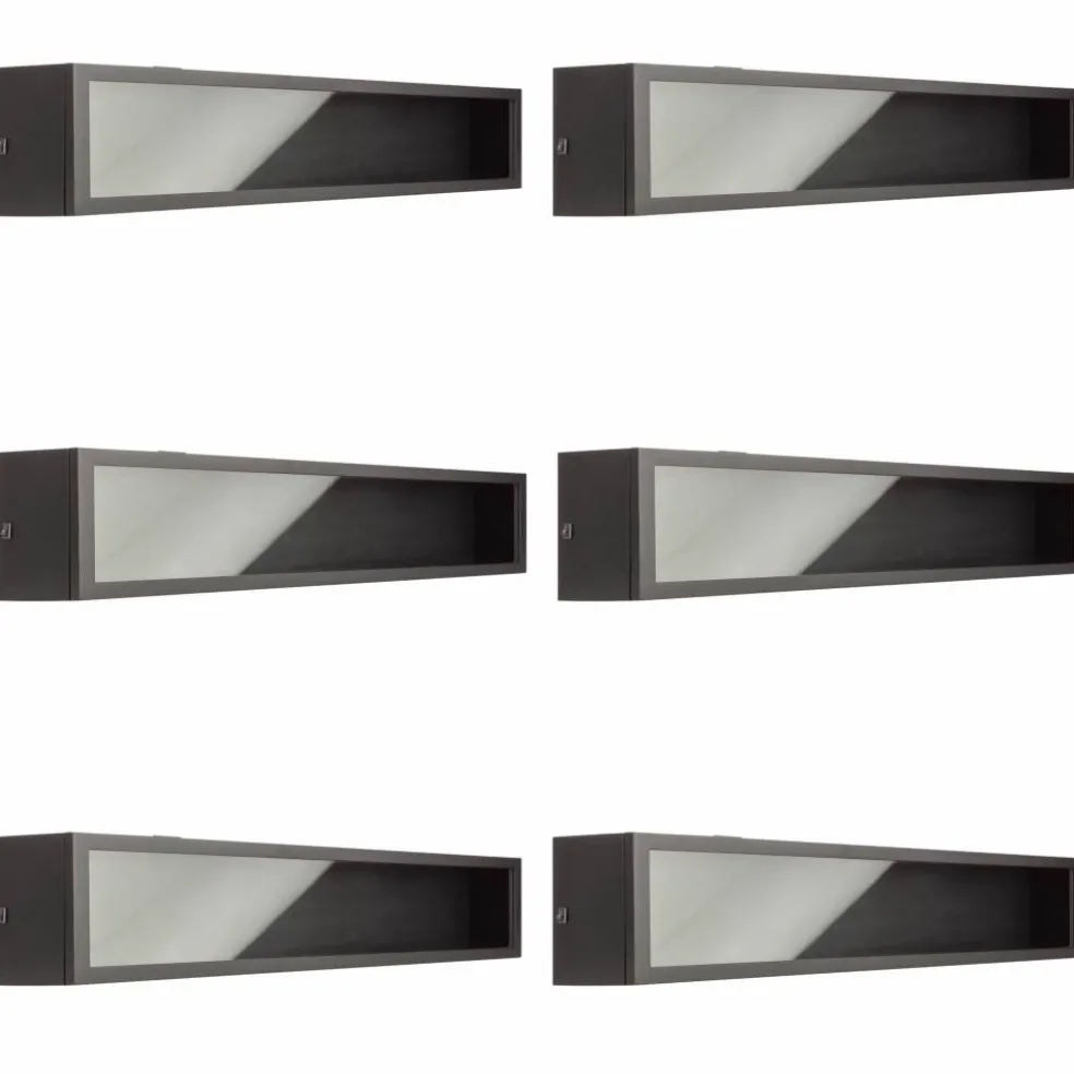 6 Pack: Black Front Loading 28" x 5.8" LED Display Case with Glass Frame by Studio Décor®
