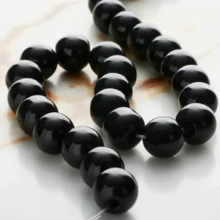 12 Pack: Black Glass Round Beads, 8mm by Bead Landing™