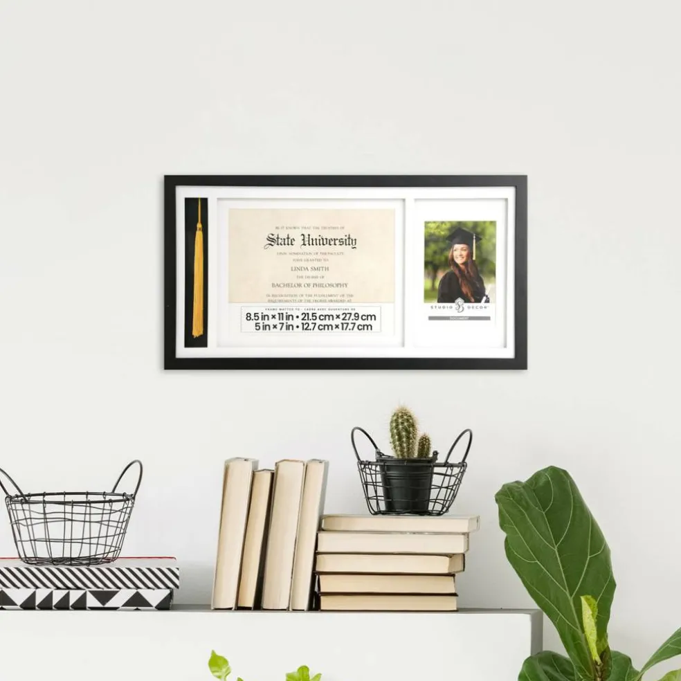 6 Pack: Black Graduation Certification & Tassel 5" x 7" Frame by Studio Décor®