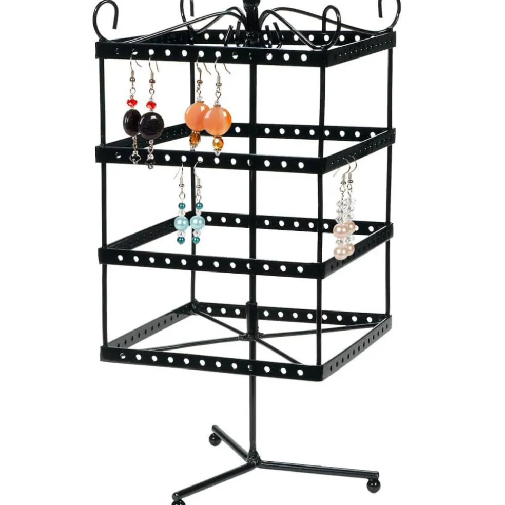 6 Pack: Black Metal Spinning Earring Rack by Bead Landing™