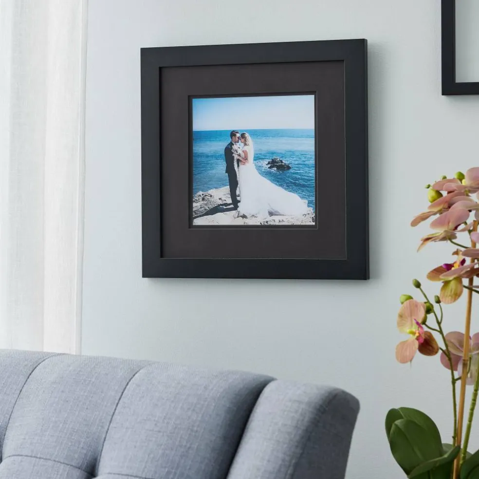 8 Pack: Black Square Gallery Wall Frame with Black Double Mat by Studio Décor®