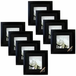 8 Pack: Black Square Gallery Wall Frame with Black Double Mat by Studio Décor®