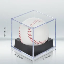8-Pack Black-Stand Baseball Display Case - UV Protected Acrylic Square Baseball Holder, Official Size Baseball Display Box, Clear Display Cube Baseball Memorabilia Showcase Autographed Ball Protector