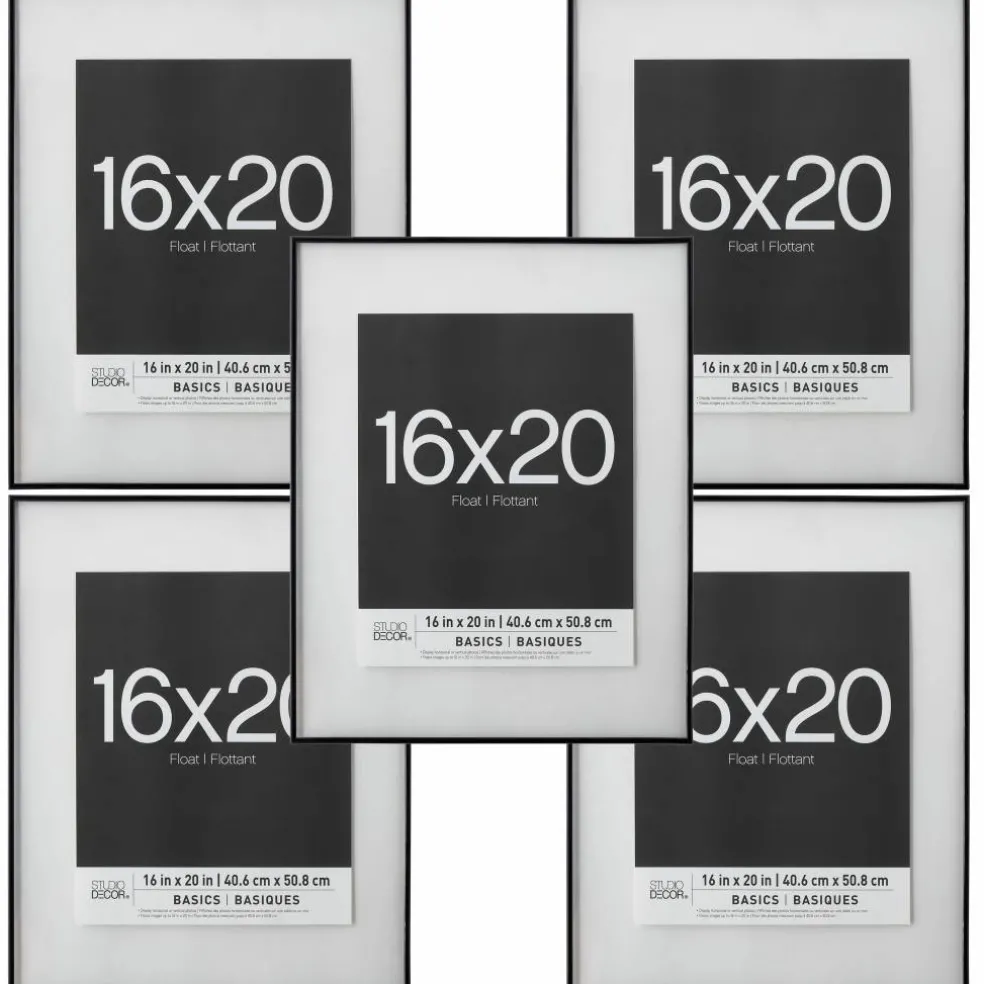 5 Pack: Black Thin 16" x 20" Float Frame, Basics by Studio Décor®