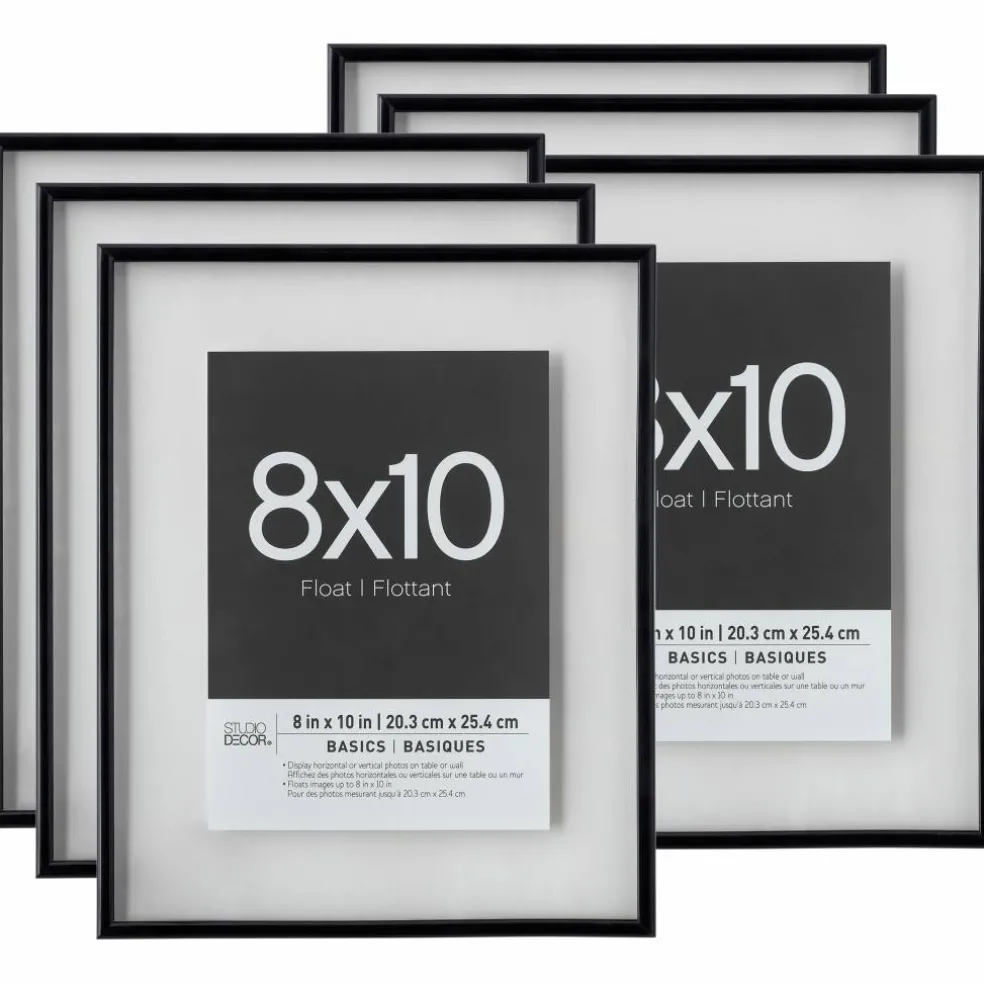 6 Pack: Black Thin 8" x 10" Float Frame, Basics by Studio Décor®