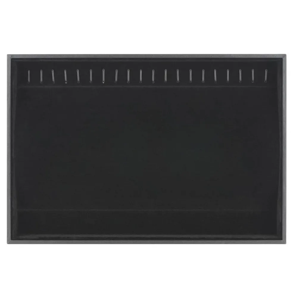 12 Pack: Black Velvet Jewelry Tray with Hooks by Bead Landing™