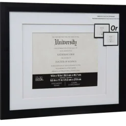 6 Pack: Black 8.5" x 11" Document Frame with Double Mat by Studio Décor®