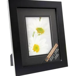 8 Pack: Black 5" x 7" Gallery Frame with Black Double Mat Airfloat Gallery™ by Studio Décor®