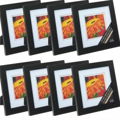 8 Pack: Black 5" x  5" Gallery Frame with Double Mat by Studio Décor®