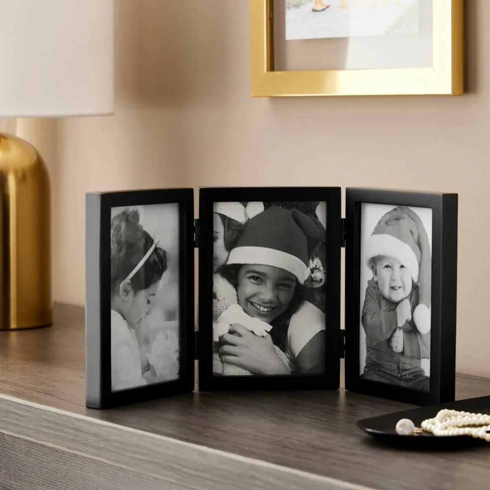12 Pack: Black 4" x 6", 3 Opening Hinged Frame, Simply Essentials™ by Studio Décor®