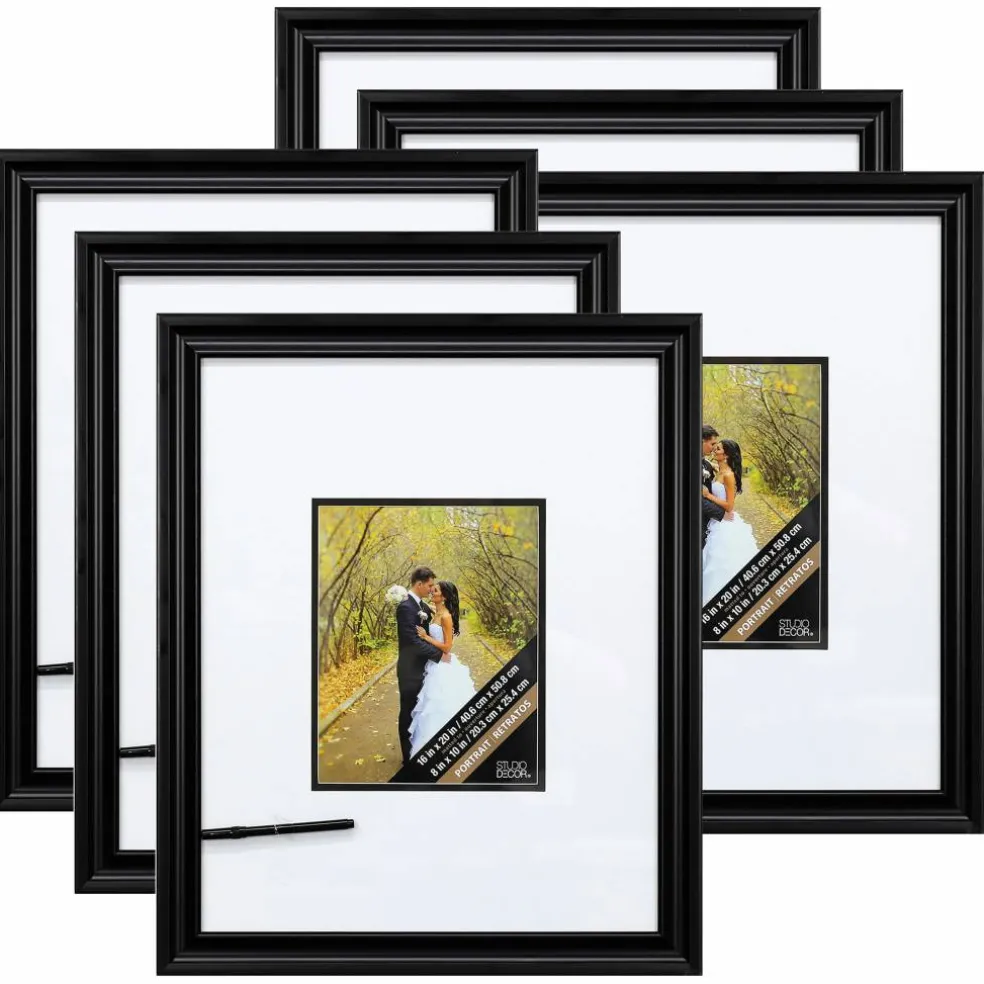 6 Pack: Black 8" x 10" Signature Frame with Mat by Studio Décor®