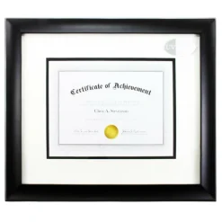 8 Pack: Black, 13" x 15.5" With 8.5" x 11" Double Mat, Document Frame by Studio Décor®