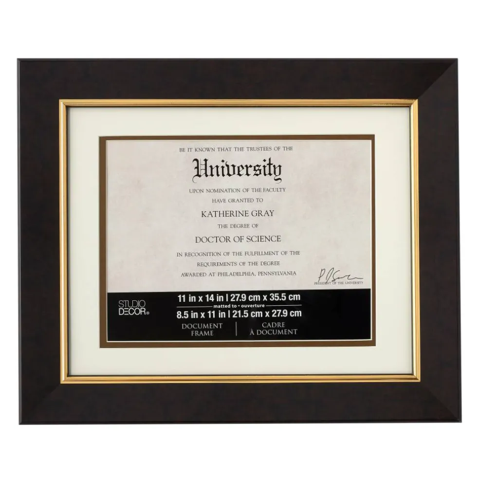 8 Pack: Brown & Gold 8.5" x 11" Document Frame with Mat by Studio Décor®